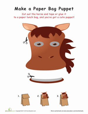 Horse Paper Bag Puppet