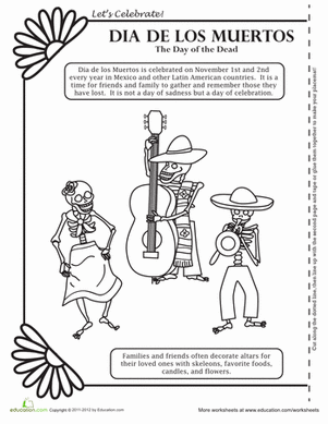 Dia de los Muertos Coloring