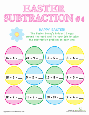 Easter Subtraction #4
