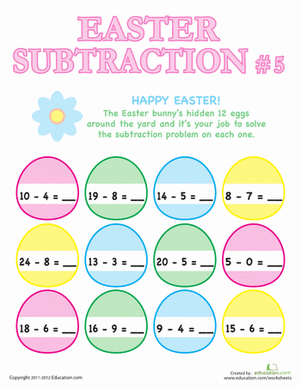 Easter Subtraction #5