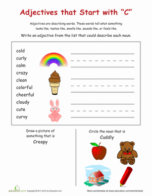 Adjectives That Start With "C"