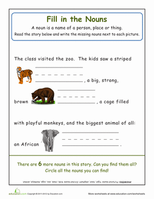 Noun Practice at the Zoo