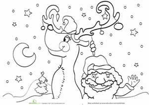 Christmas Reindeer Coloring Page