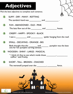 Halloween Words: Adjectives