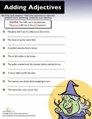 Write Halloween Adjectives