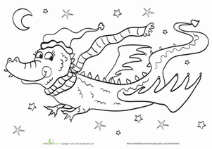 Year of the Dragon Coloring Page