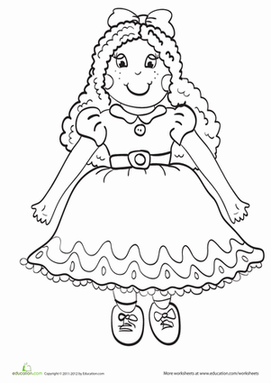Doll Coloring Page