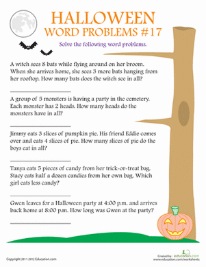 Halloween Word Problems #17