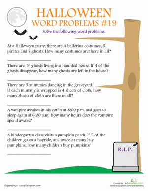 Halloween Word Problems #19