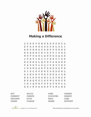 Making a Difference Word Search