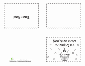 Cupcake Thank You Card