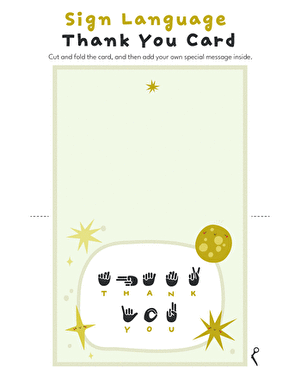 Sign Language Thank You Card