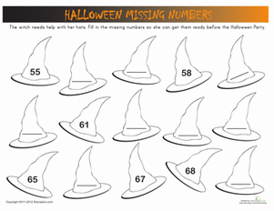 Halloween Numbers: Witch Hats