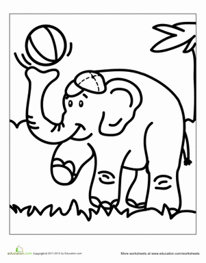 Playful Elephant Coloring Page