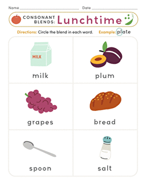 Consonant Blends: Lunchtime