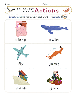 Consonant Blends: Actions