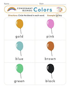 Consonant Blends: Colors