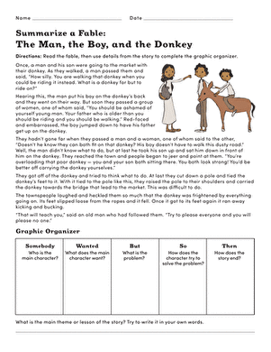 Summarize a Fable: The Man, the Boy, and the Donkey
