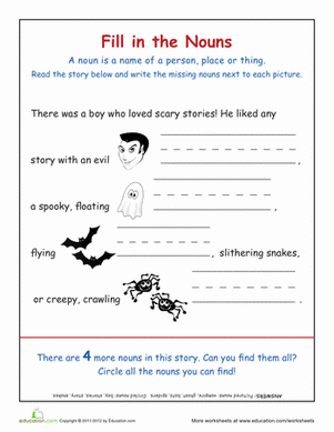 Identifying Nouns: Scary Story