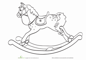 Rocking Horse Coloring Page