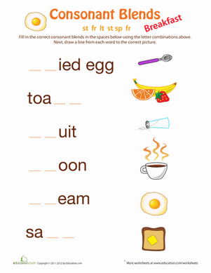 Breakfast Consonant Blends