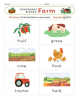 Consonant Blends: Farm