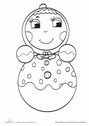 Cute Doll Coloring Page