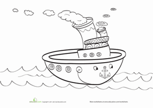 Toy Ship Coloring Page