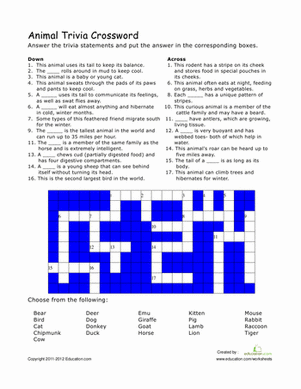 Animal Crossword