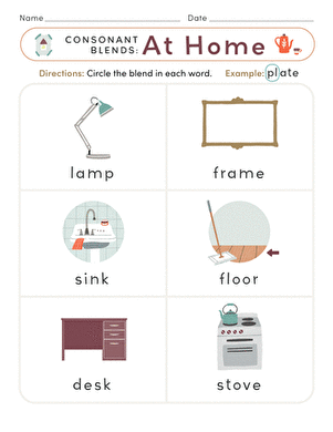 Consonant Blends: At Home