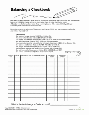 Balancing a Checkbook