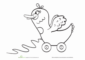 Toy Duck Coloring Page