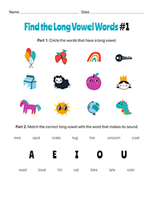 Find the Long Vowel Words #1
