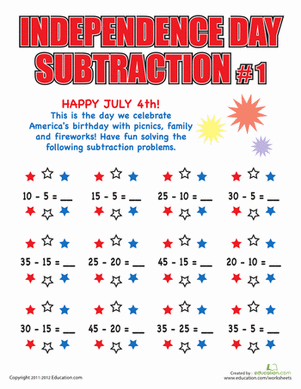 Independence Day Subtraction #1