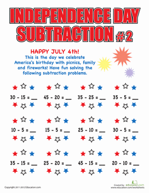 Independence Day Subtraction #2