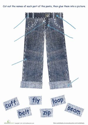 Parts of Clothes: Blue Jeans