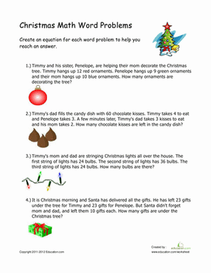 Christmas Word Problems