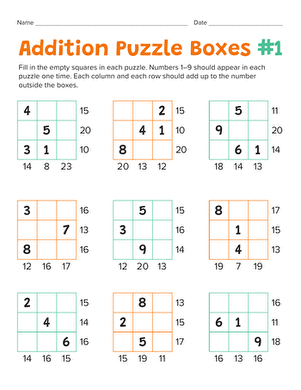 Addition Puzzle Boxes #1 large image