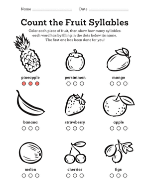 Count the Fruit Syllables