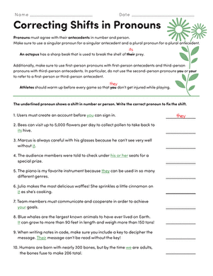 Correcting Shifts in Pronouns