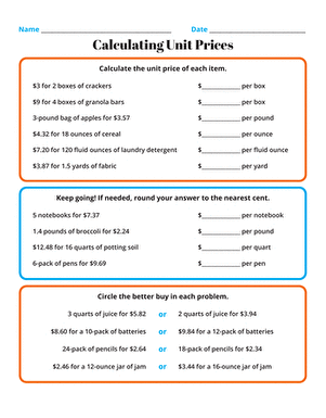 Calculating Unit Prices