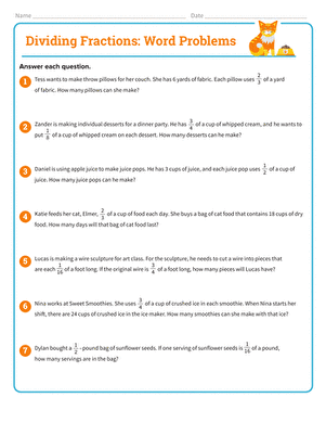 Dividing Fractions: Word Problems