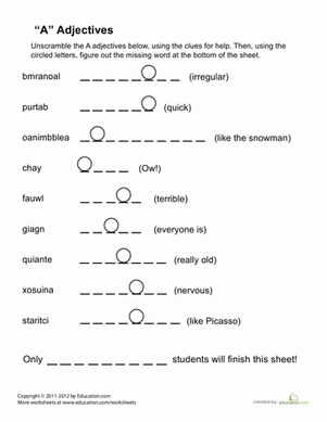 "A" is for Adjective!