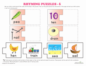 Rhyming Words Puzzle #6
