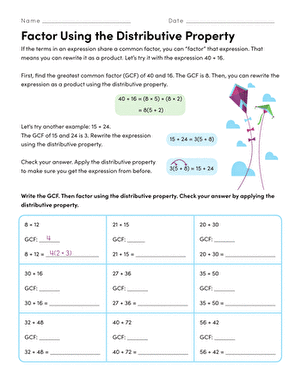 Factor Using the Distributive Property