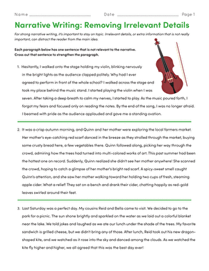 Narrative Writing: Removing Irrelevant Details