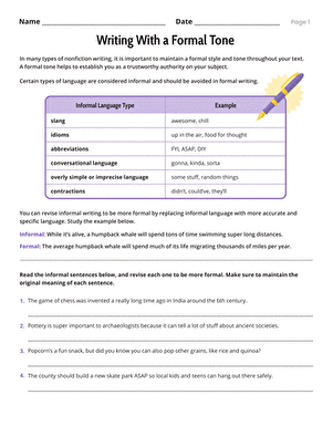 Writing With a Formal Tone
