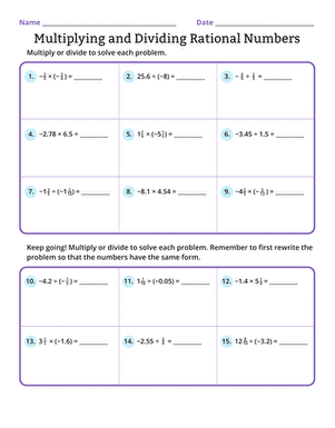 Multiplying and Dividing Rational Numbers