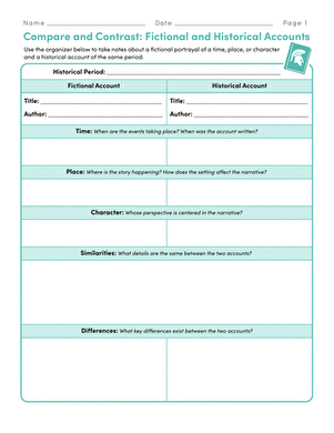 Compare and Contrast: Fictional and Historical Accounts