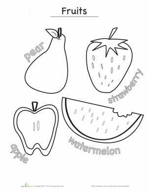 Fruits Coloring Page